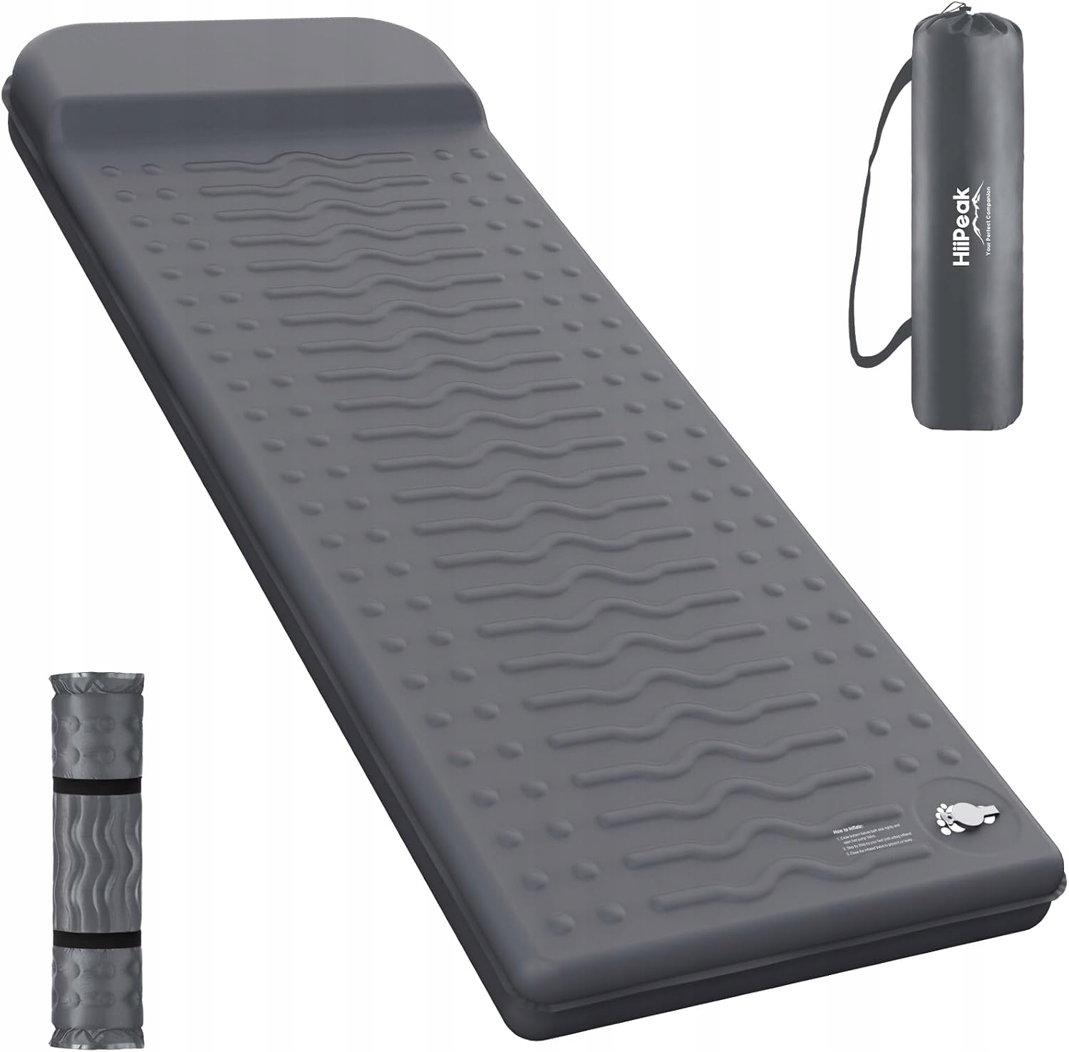 Mata Materac Samopompujący HiiPeak z pianką memory foam 195x70,5 Camping