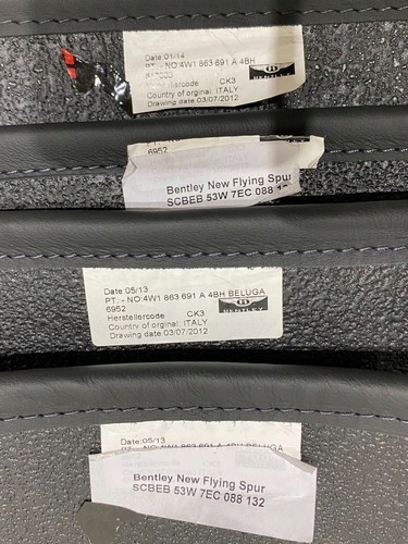 BENTLEY FLYING SPUR mats floor mats 4W1863691 BELUGA