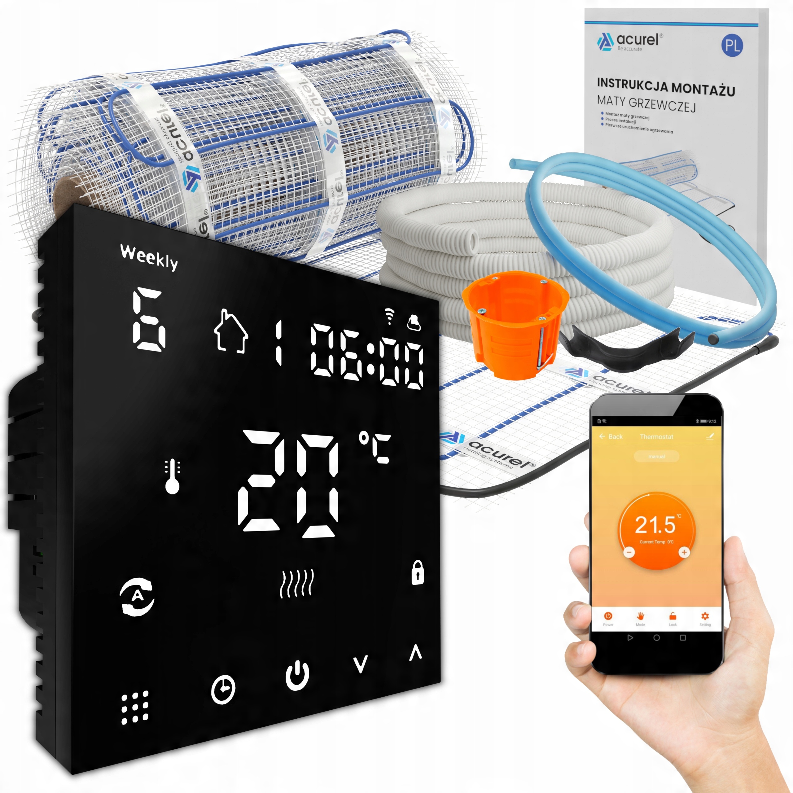 

Mata grzewcza 160W/m2 do łazienki WiFi Zestaw 5m2