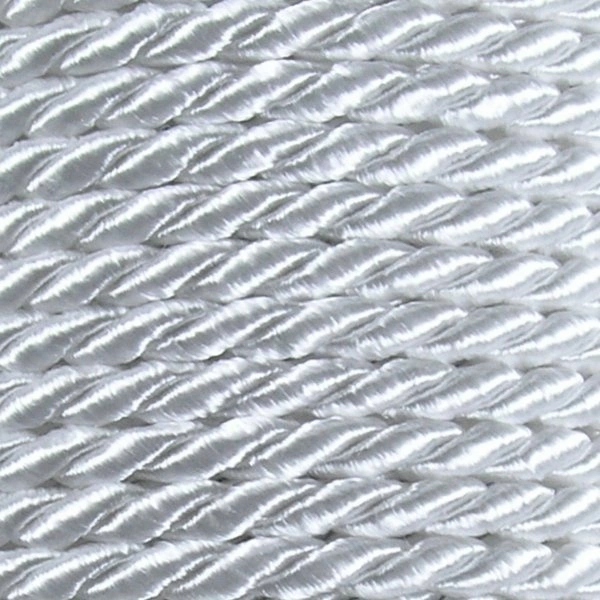 Sznurek ozdobny oplatany biały 3,2mm/25m