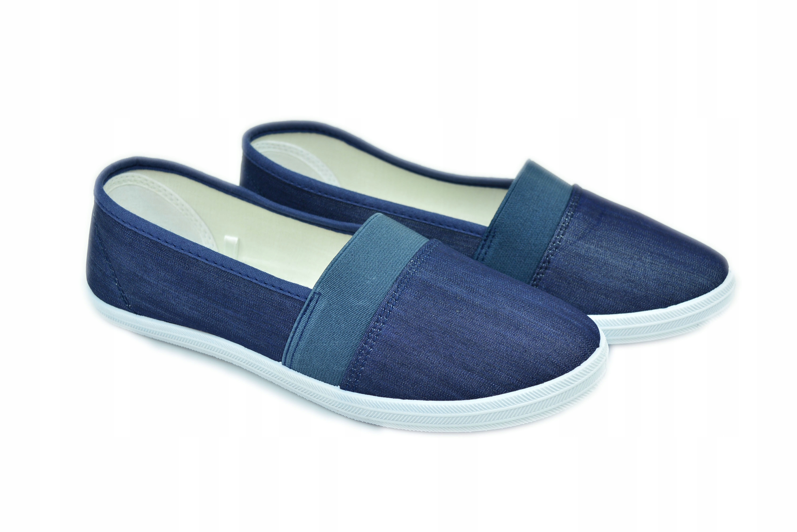 

Stylowe Tenisówki Wsuwane Slip On Navy Jeans G 38