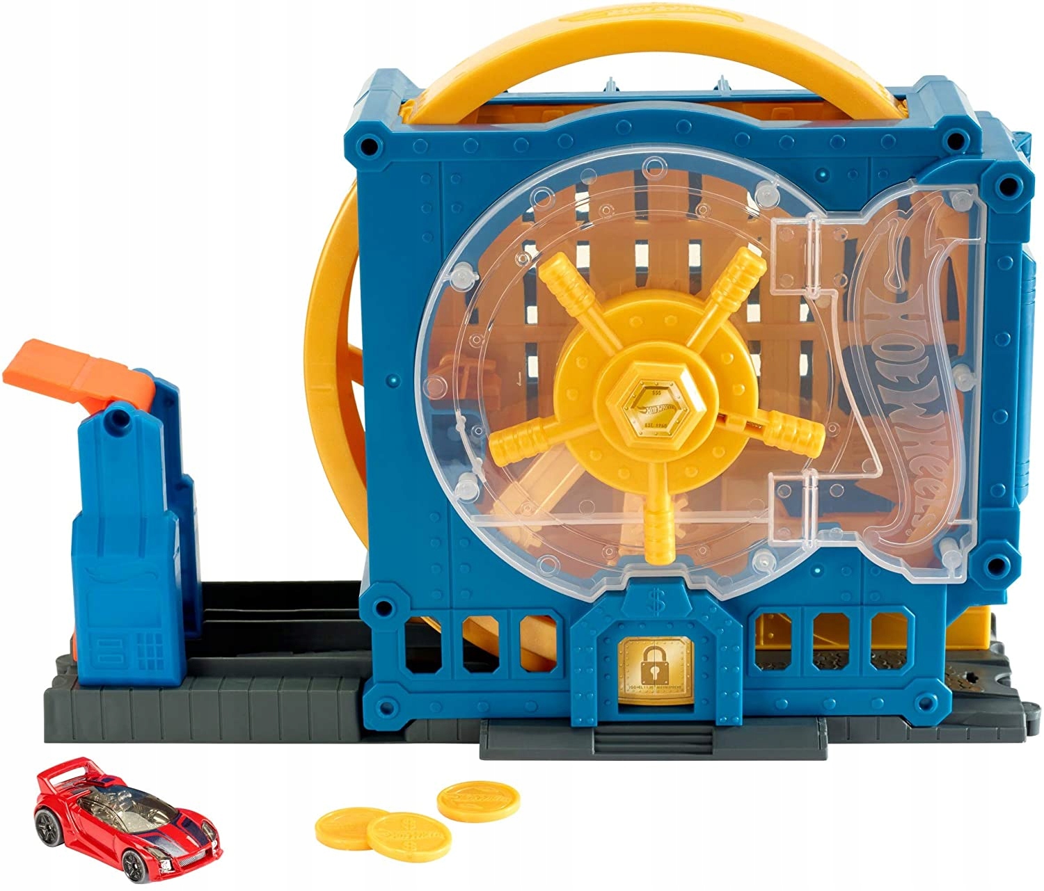 Hot Wheels City Odjazdowy Bank atak na skarbiec tor i samochód