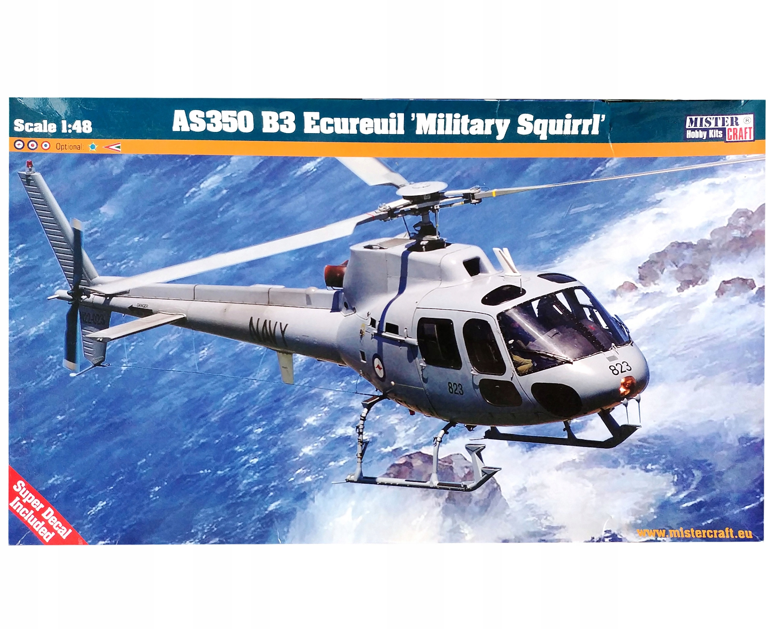 vrtulník AS350 B3 Ecureuil Military Squirrl 1:48 model Mister Craft F-41