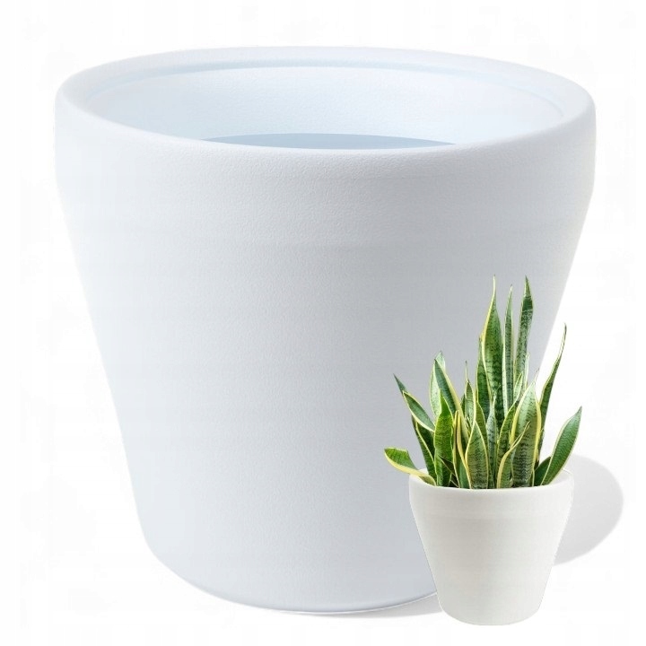 Donica Duża Ogrodowa 54 CM Doniczka Biała Na Taras Balkonowa Kwietnik