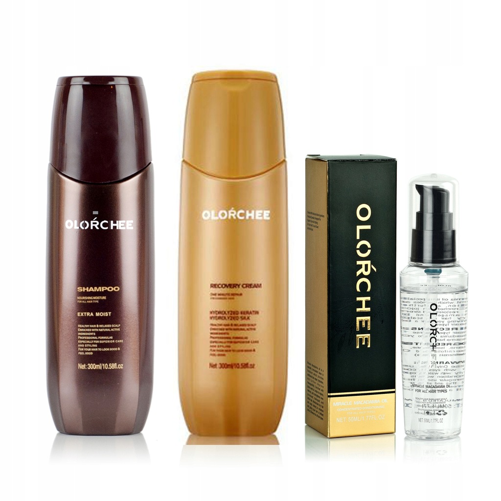 Olorchee Zestaw Extra Moist Recovery Cream Olejek Macadamia 2x300ml 50ml