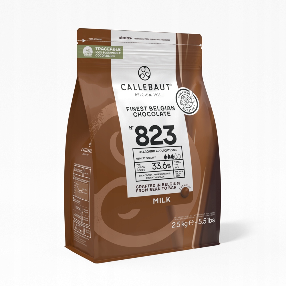 Czekolada Callebaut Mleczna 823 do picia 2,5kg Data ważności: 09.04.2027