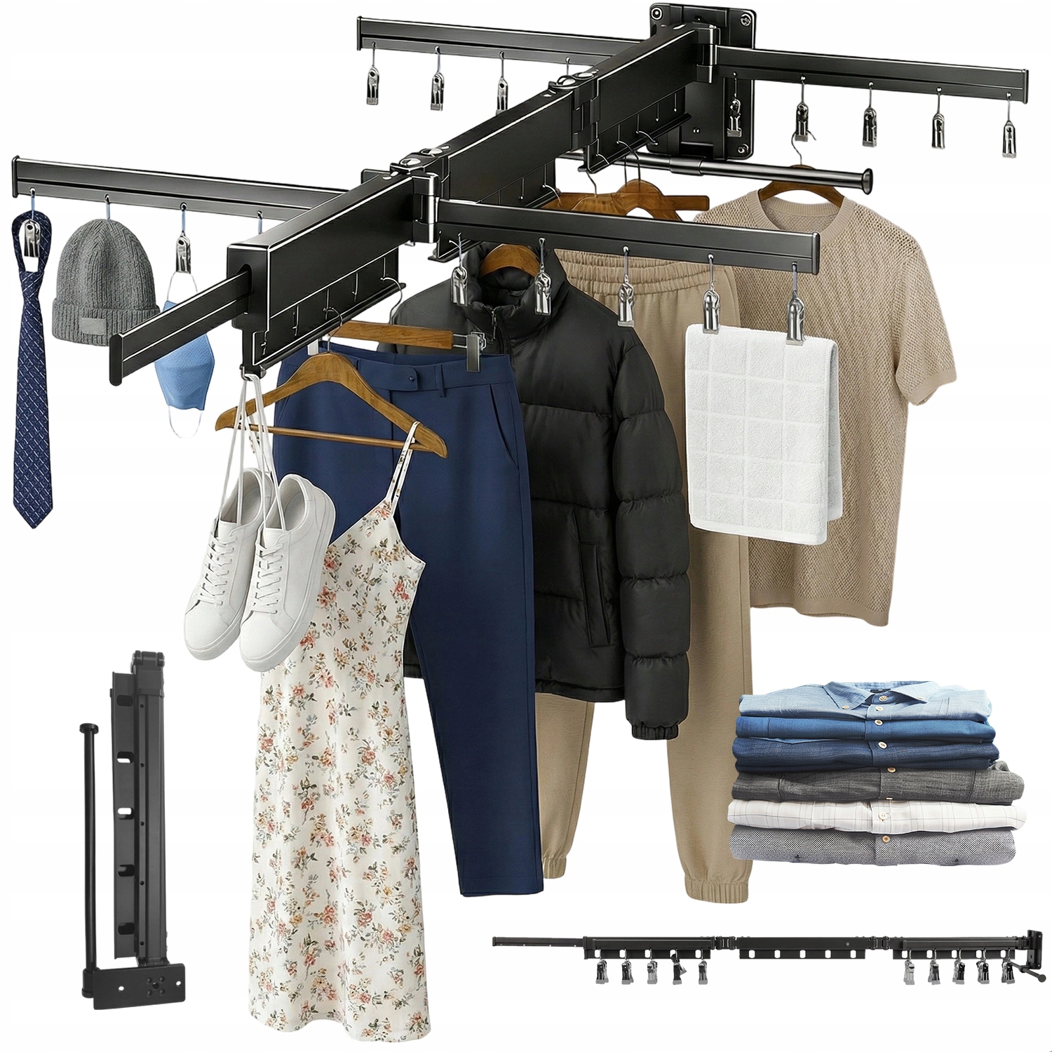 Sušák Sušička Prádla, Skládací, Výsuvná O 360 Stupňů, 20 Kopí