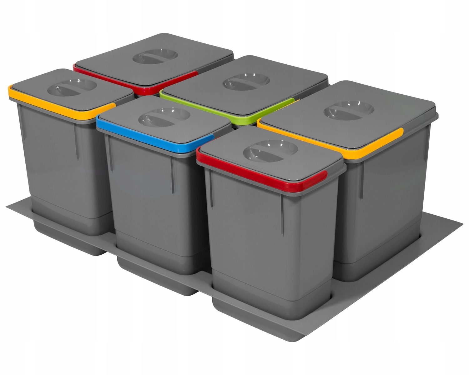 Kôš Na Odpadky 800MM Rubio 3x15L+3x7L Antracitová Vložka Nádoby