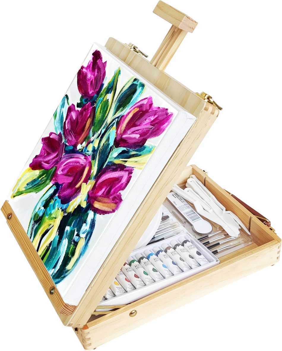 Kufr Stojan Barvy Štětce Velký Malířská Sada