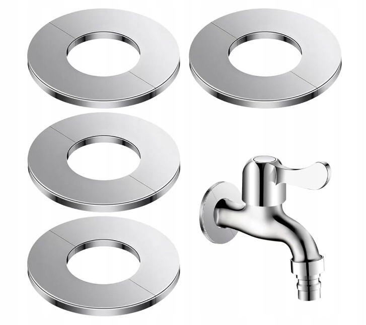 Osłony Kolnierze Rozety do Rur Srebrne do kranów ID 63 mm / OD 140 mm