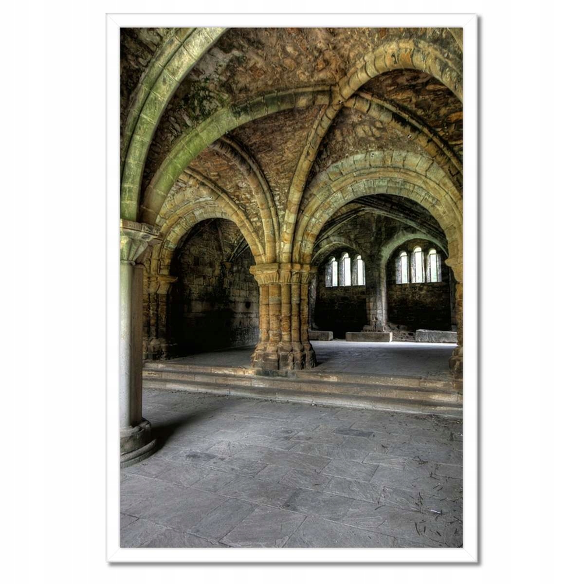 Plakáty v rámu 40x60 Interiér hradu Sloupy a architektonické oblouky