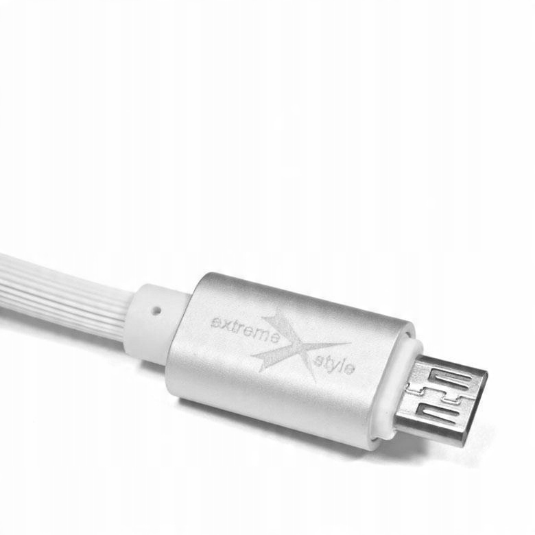 

Kabel silikonowy micro Usb do telefonu 2 m biały S