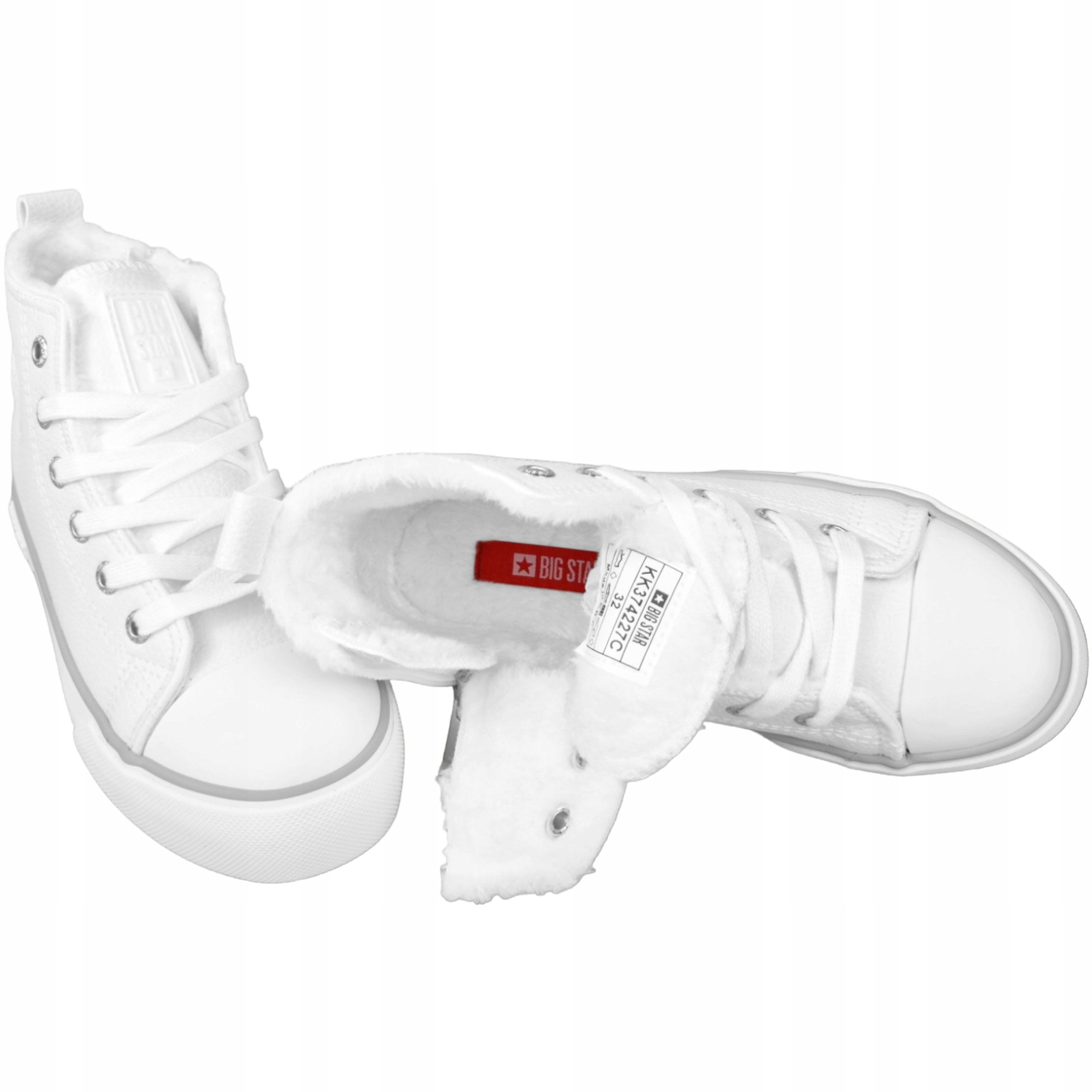 Buty dziecięce trampki ocieplane na zamek białe Big Star KK374227 29 Marka Big Star