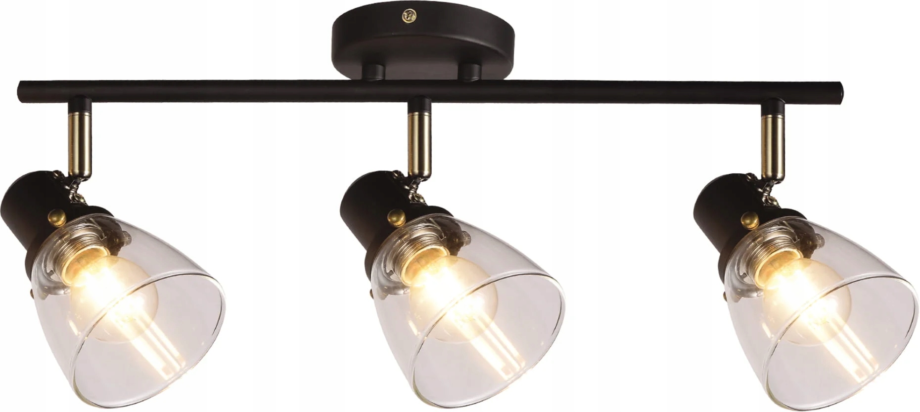 Stropná lampa Vintage Čierna Zlatá 3xE14 Kaja Elnis K-8124 Kaja