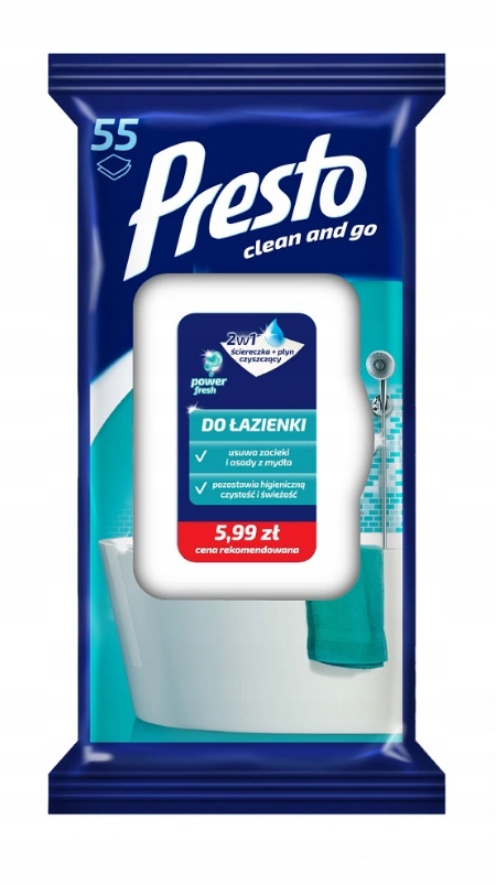 

Presto chusteczki nawilżane do łazienki 55szt