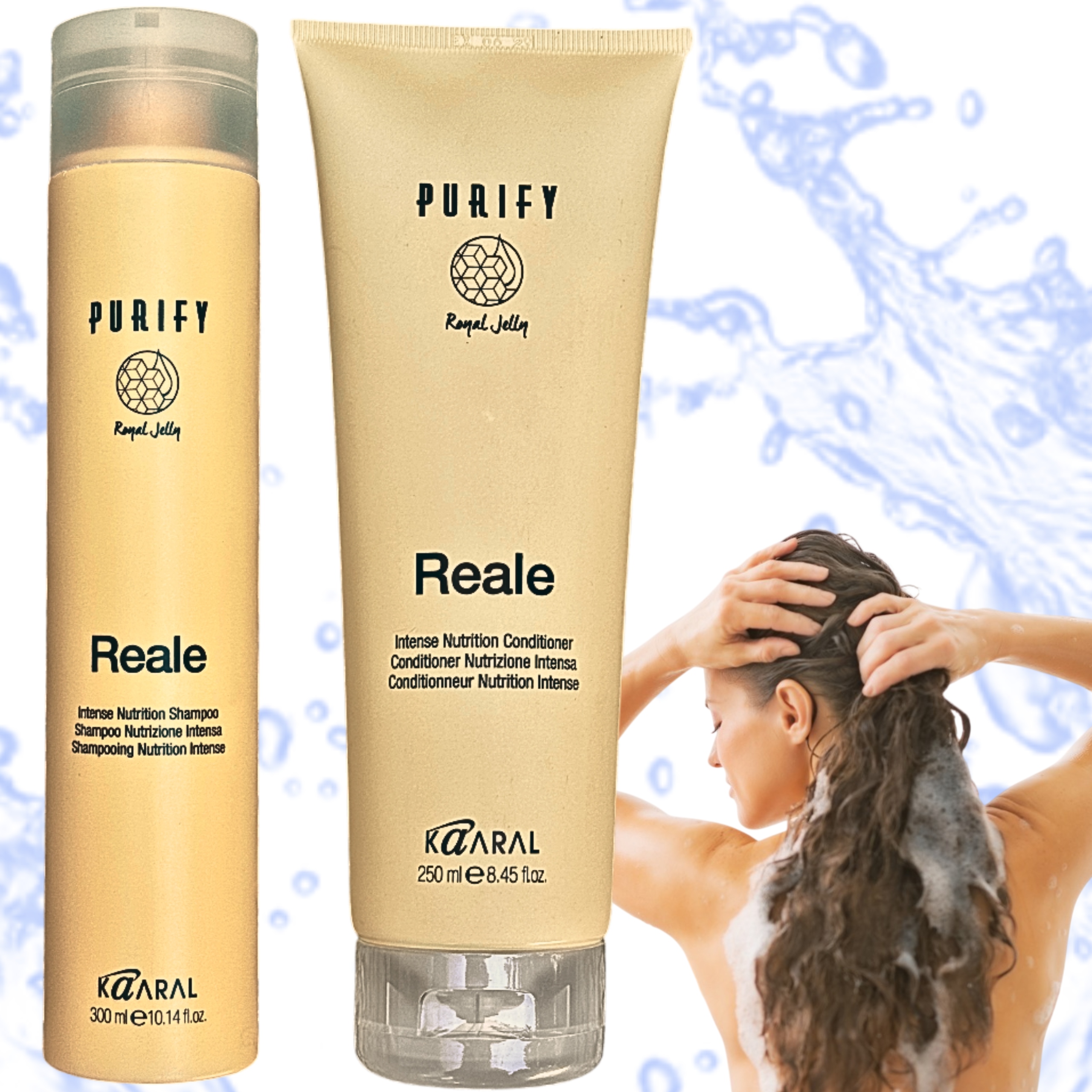 Kaaral Reale Sada Šampon Kondicionér Pro Hloubkovou Hydrataci Vlasů 550 ML