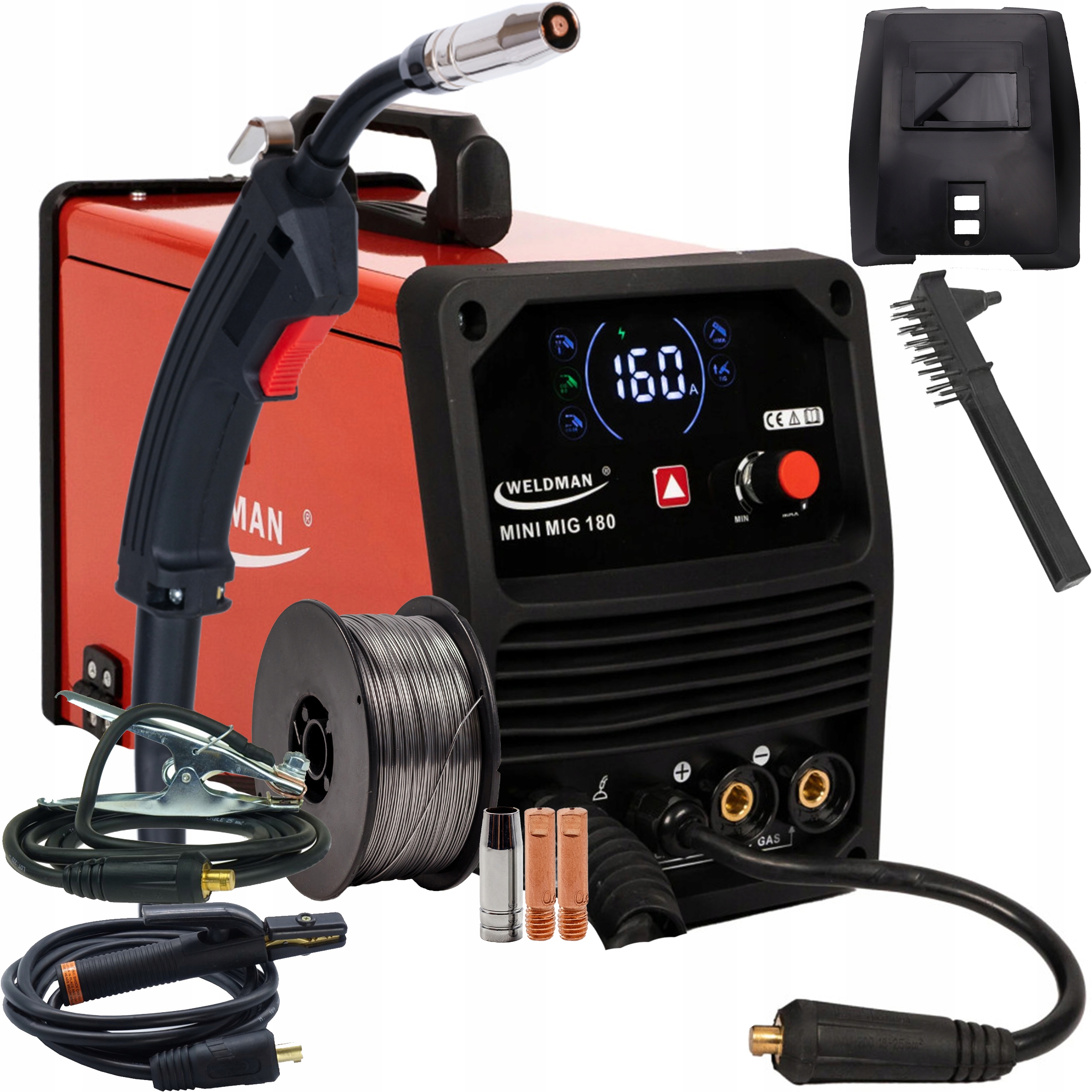 Weldman Mini Mig 180 Syn Svařovací stroj Mig Mag Flux Mma Tig 230V Synergie Igbt