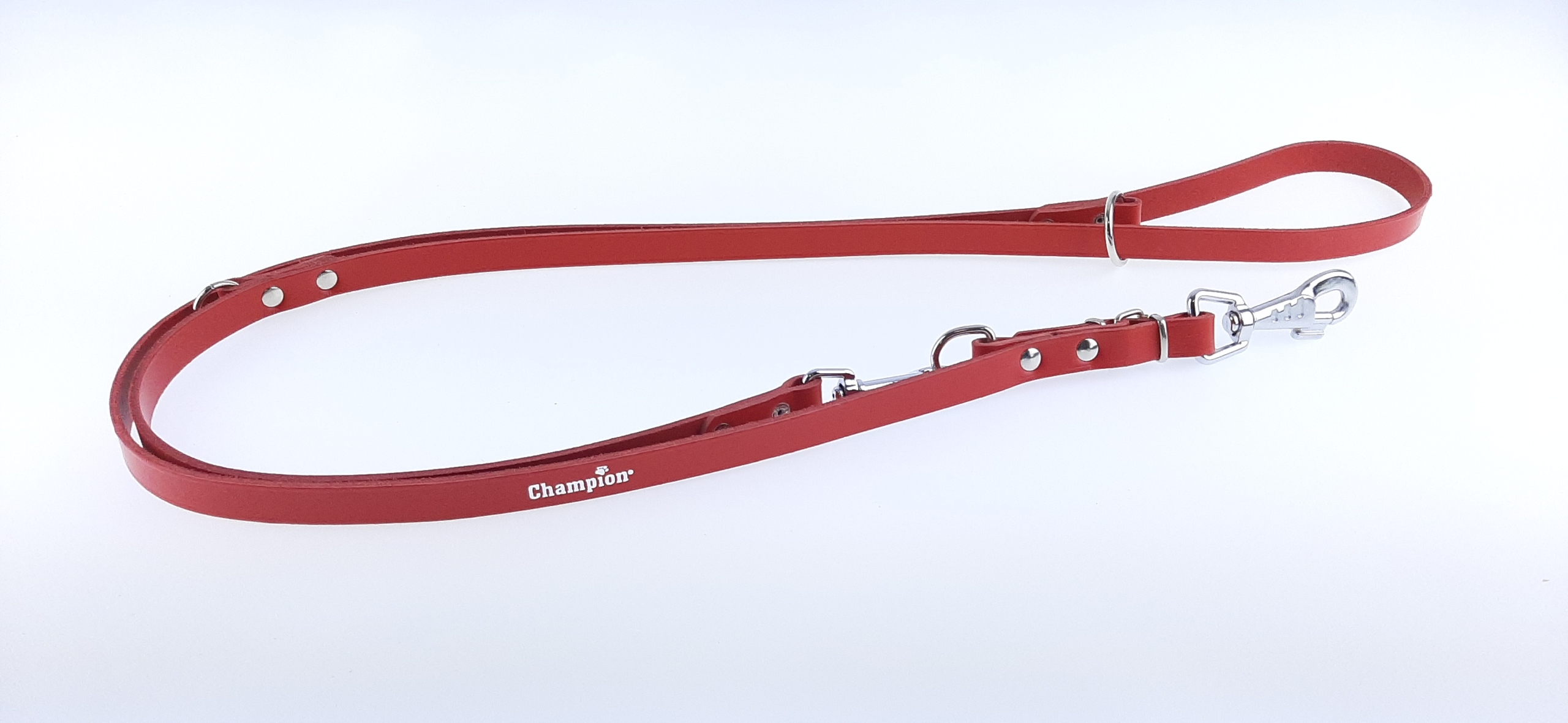

Smycz reg. Champion skóra 2,4 m./ 1,8 cm. Czerwony