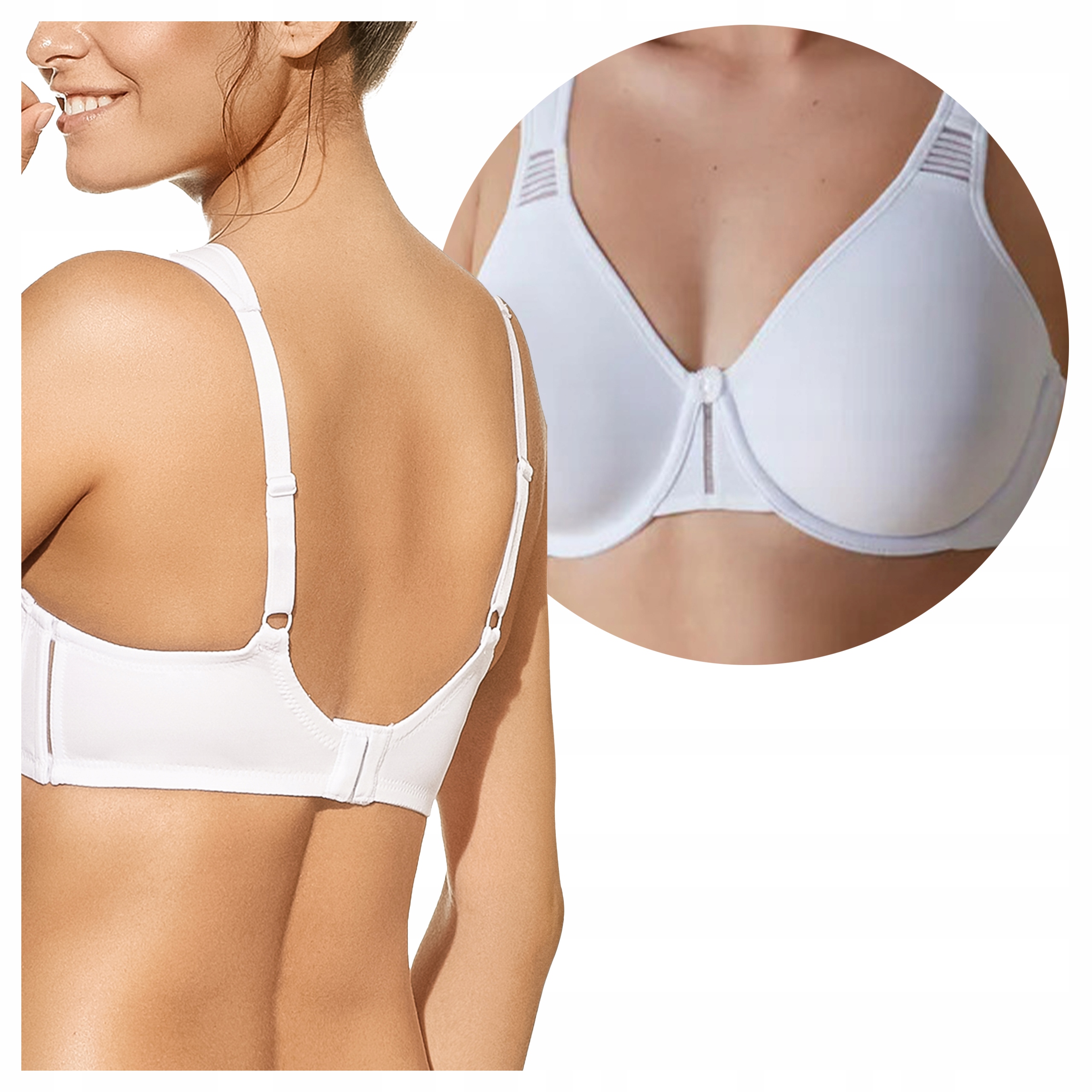 Podprsenka Měkká Hladká Mikrovlákno Pohodlná Ramínka 75E Lorea Bílá