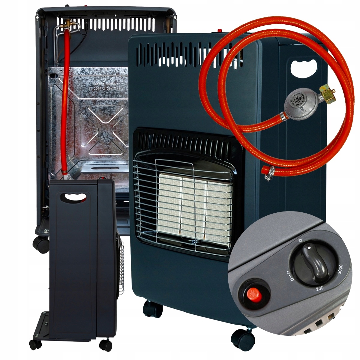 Plynová Pec Na Flaše Ohrievač 4,2 kW Eko Vykurovacia Plocha 60 m2 Redukcia A Hadica