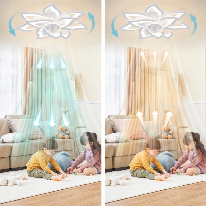 LAMPA SUFITOWA LED ŻYRANDOL WIATRAK WENTYLATOR SUFITOWY KWIAT LOTOSU 90W Marka inna