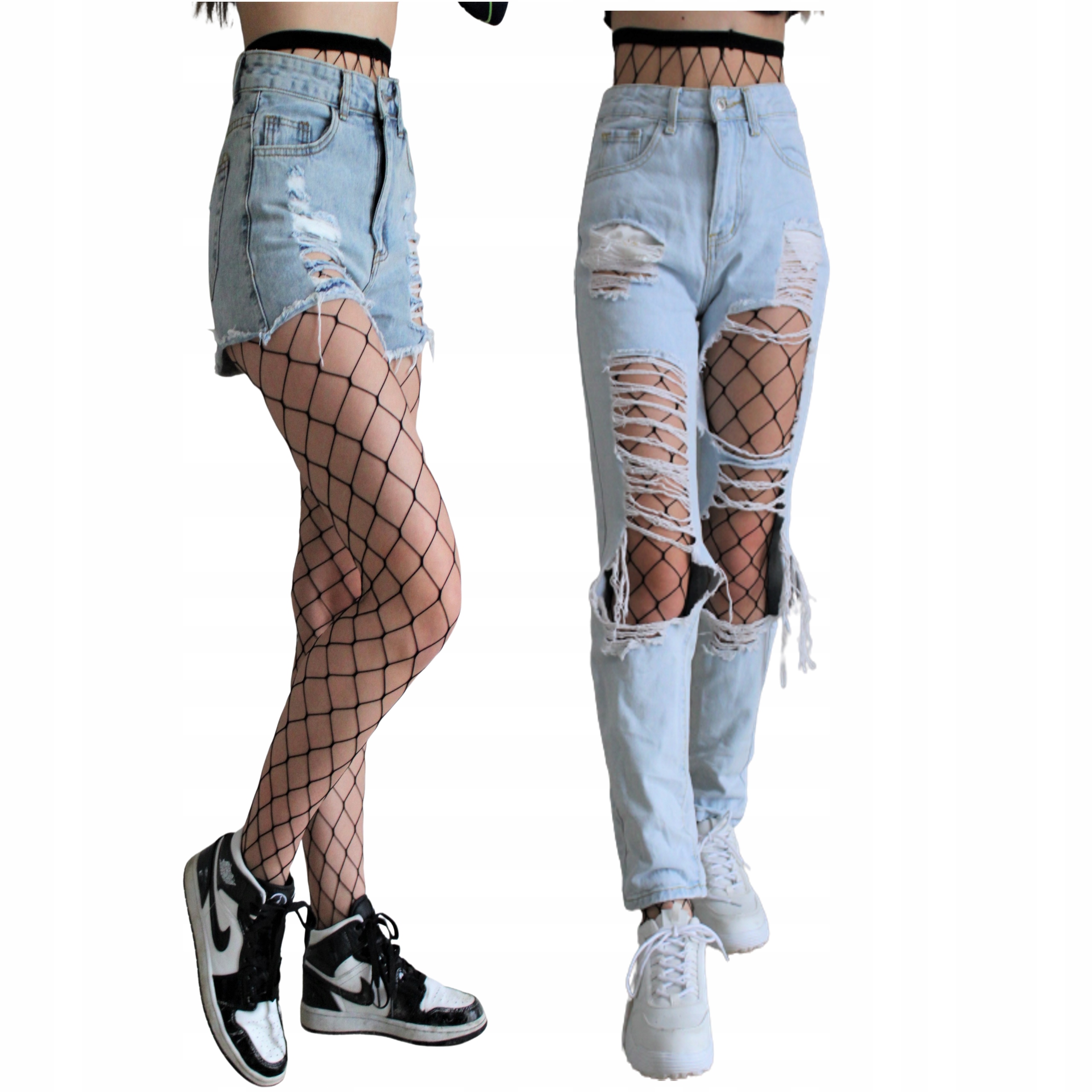 

rajstopy kabaretki duże oczko Jeans włoskie r 1/2