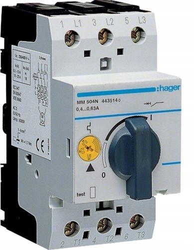 Motorový spínač MM504N 230V 0,4A-0,6A Hager