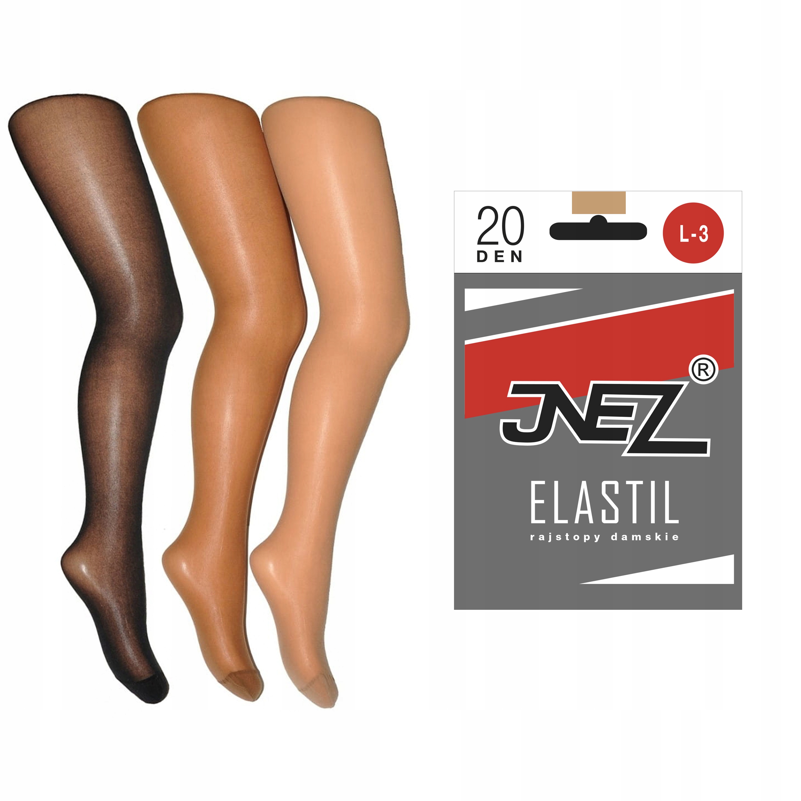 

Inez rajstopy gładkie Elastil 20 den visone 3-L