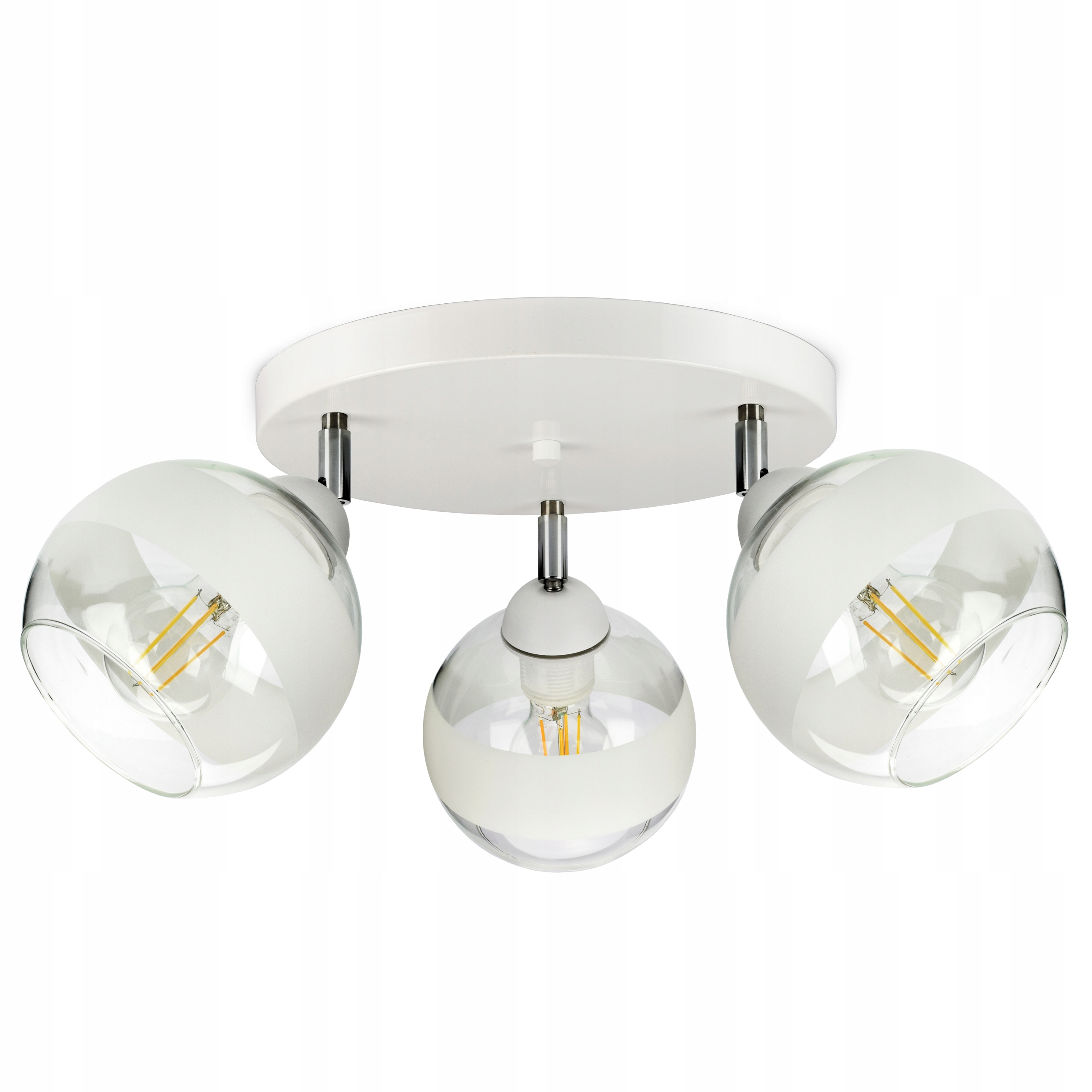 Lampa Wisząca Sufitowa Żyrandol Biała Szklane Kule White Belt EG3 Led E27