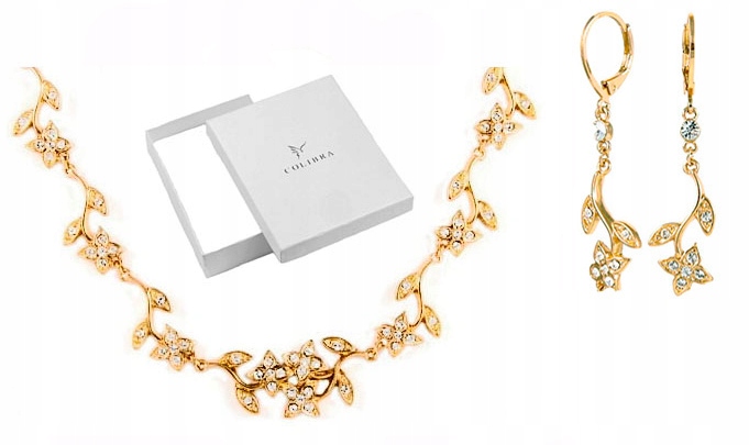 Výjimečný Komplet Zlatých Šperků S Motivem Květin Dárek Pro Ni Colibra