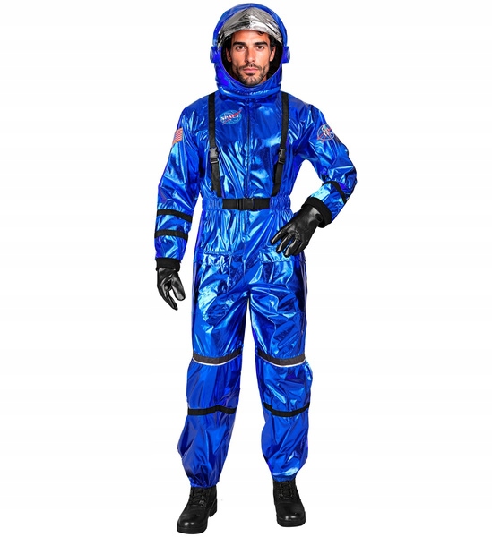 Kostým Astronaut Astronauta Kombinéza Modrá Pánská Pro Dospělé L