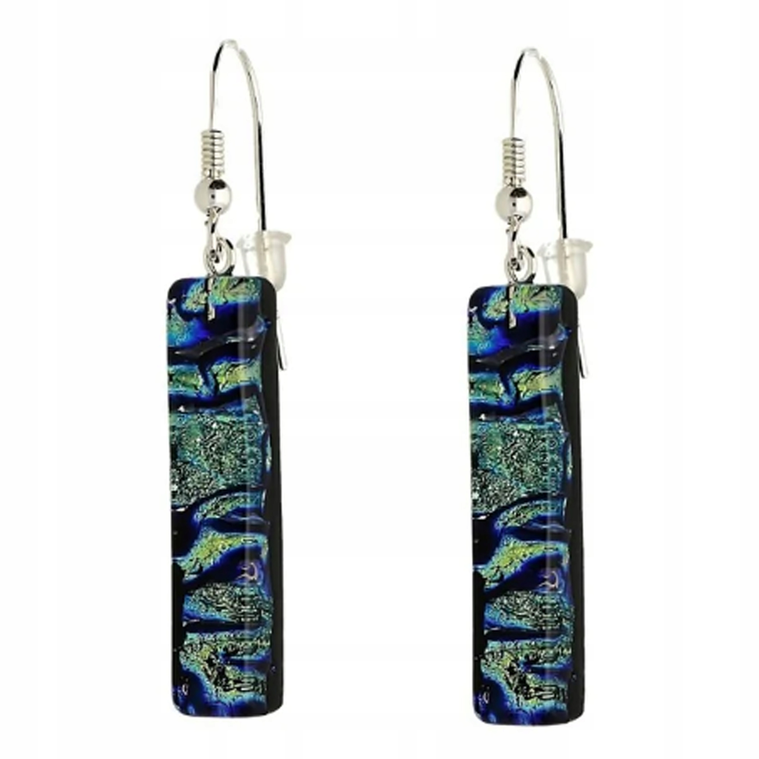 Stříbrné náušnice 925 efektní s barevným sklem Murano jako dárek