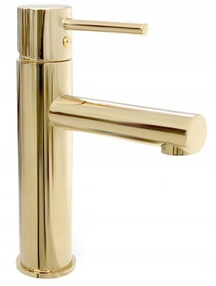 Umývadlová Batéria Zlatá Nízka Rea Tess Gold 18,5 cm Lesklá Z Mosadze