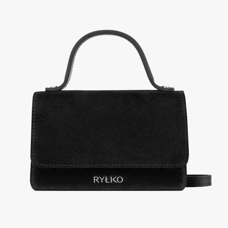 Ryłko R40961TB _YM3 Černá elegantní kabelka s řetízkem Kochland