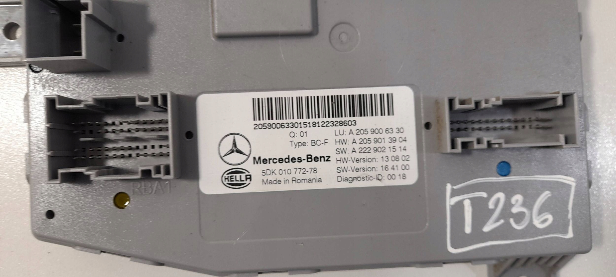 Mercedes-Benz GLC X253 C253 Unité commande confort A2059006330 (T236)