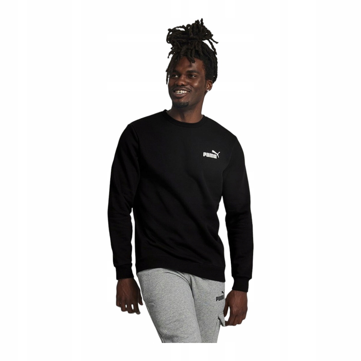 Puma Pánská Mikina Spodní Díl Teplákové Soupravy Zateplená Bavlna Ess Small Logo Crew Černá vel.M