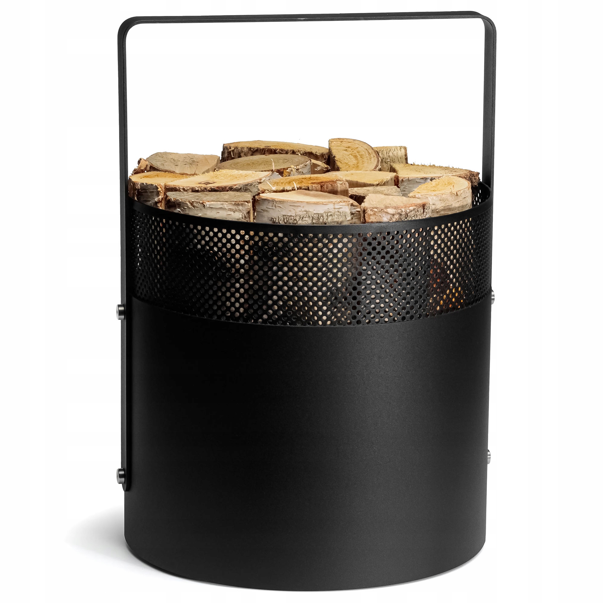Koš na dřevo krbový stojan s držákem Aero Hold 1 černý 350 mm