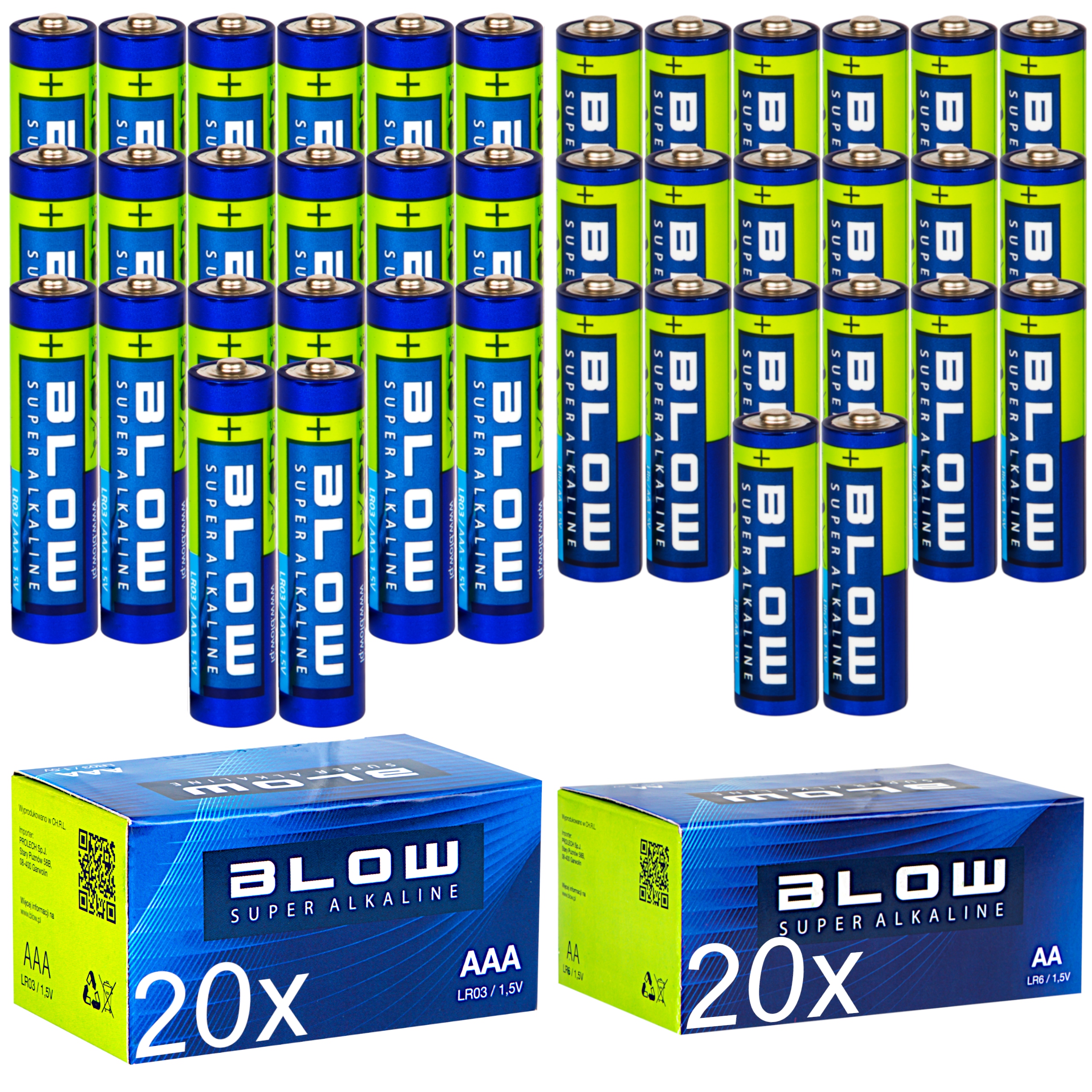 

40x Bateria 20x Aa 20x Aaa Paluszki Zestaw
