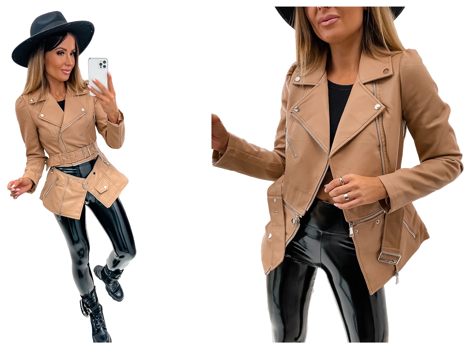 

Wiosenna damska kurtka skórzana Ramoneska 030c L