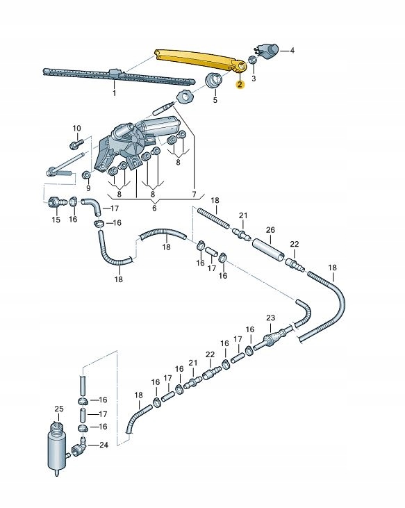 RAMIE WYCIERACZKI VW Golf V VI Variant tyl Part number 1K9955707A