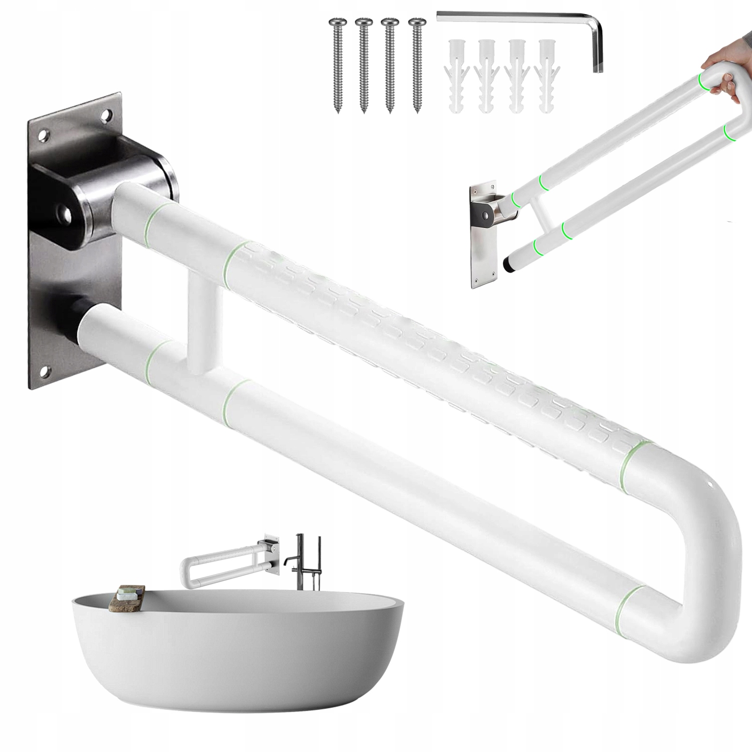 Poręcz Uchwyt Łazienkowy Wc Toaleta Uchylny Składany Solidny I Trwały