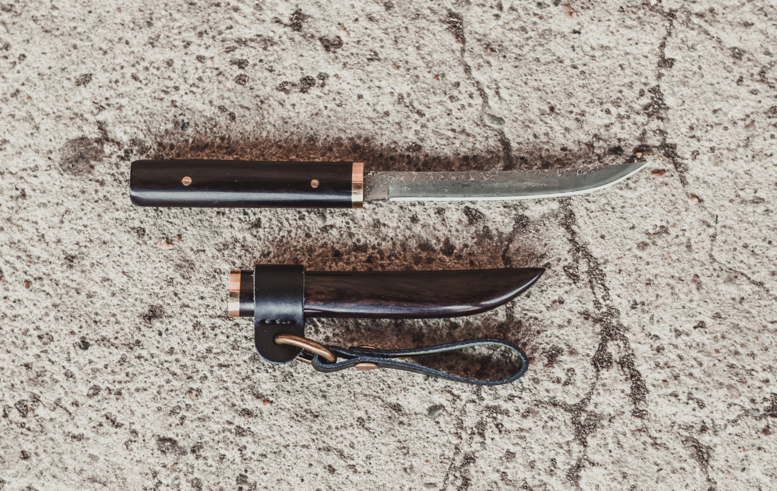 Nůž Katana Ocel Damascénský Ostrý Japonský Samuraj