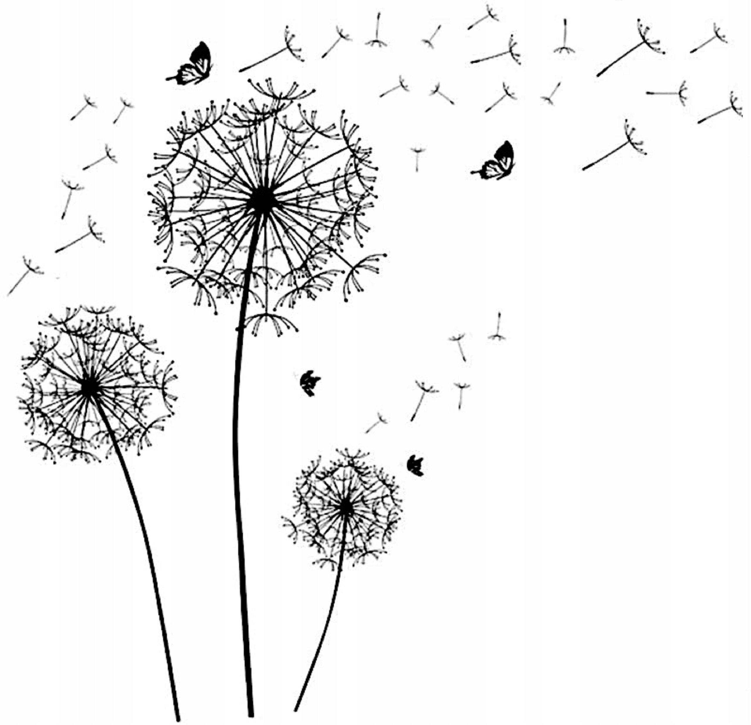 Наклейки на стены одуванчики декоративные бабочки купить с доставкой из ...