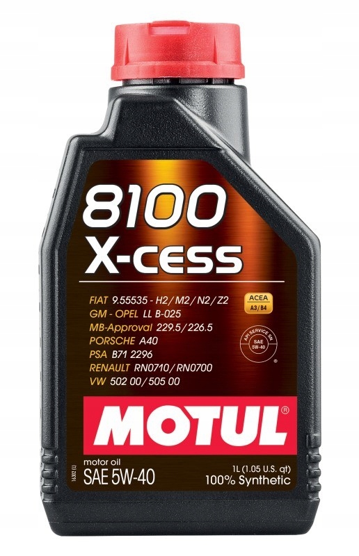 Olej Motul 5W40 1L 8100 X-cess A3/B4 502.00 505.00 229.5 226.5 A40
