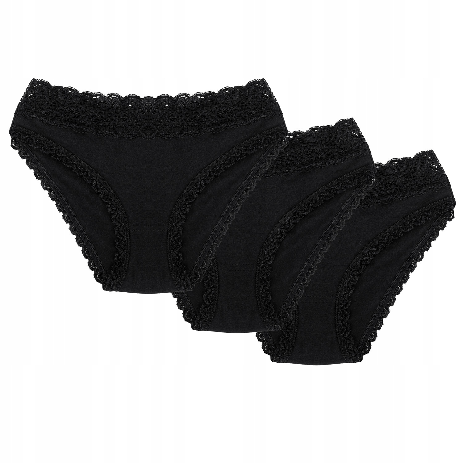 Wol-Bar Soft Lovely 3-balení bílá-bílá-černá Kalhotky Kalhotky S