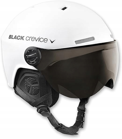 Black crevice lyžařská helma s průzorem potah bílý mat, vel. 58-61 cm