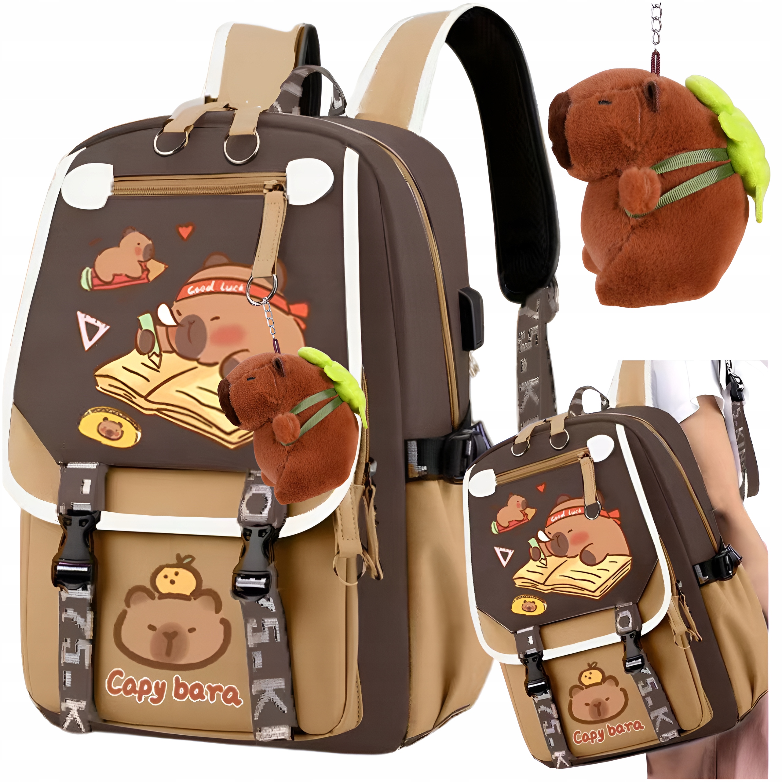 PLECAK KAPIBARA SZKOLNY TORNISTER MASKOTKA DO SZKOŁY DLA DZIECI KS CAPIBARA