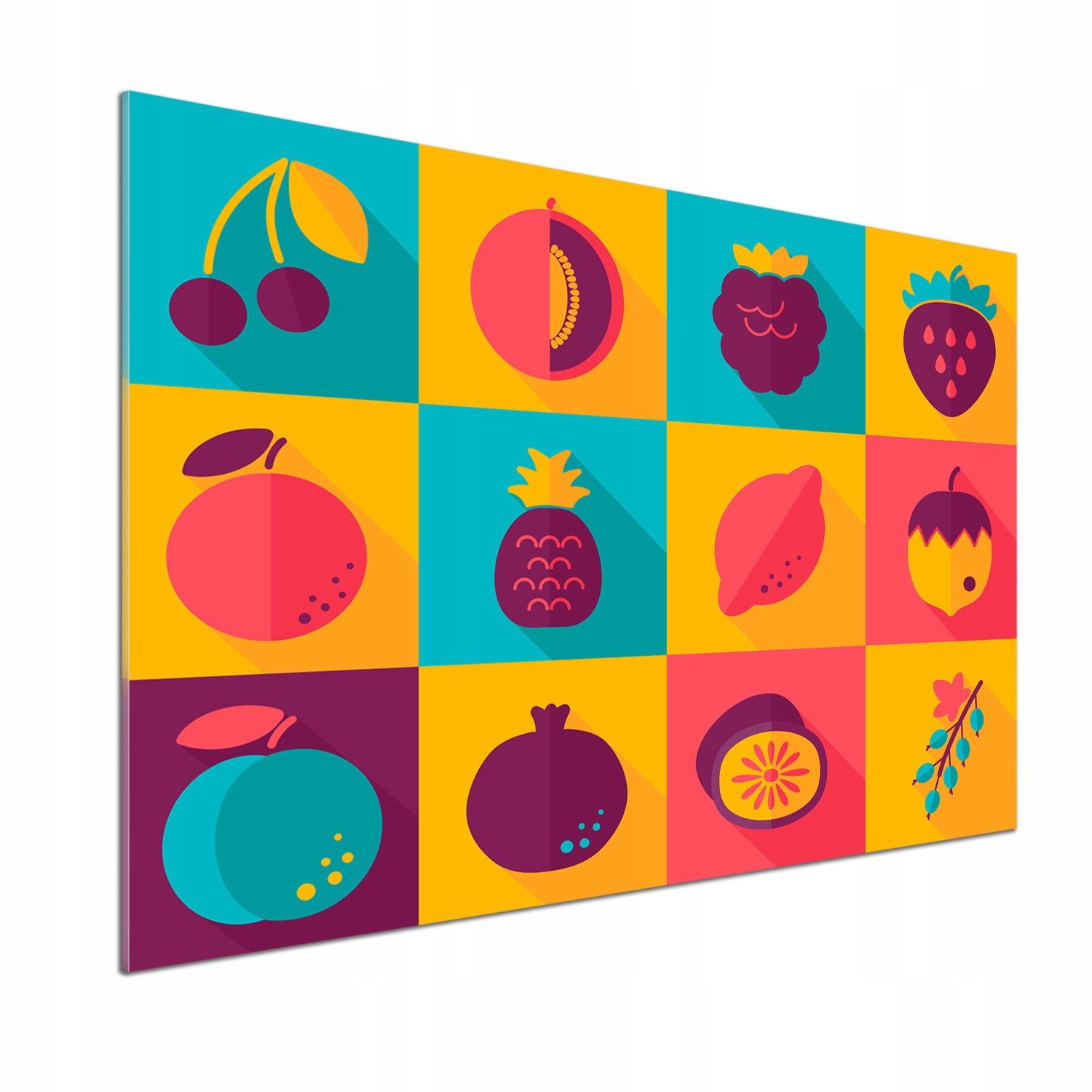 Dekoračný panel sklo Ikony ovocia 100 x 70 cm Lepidlo