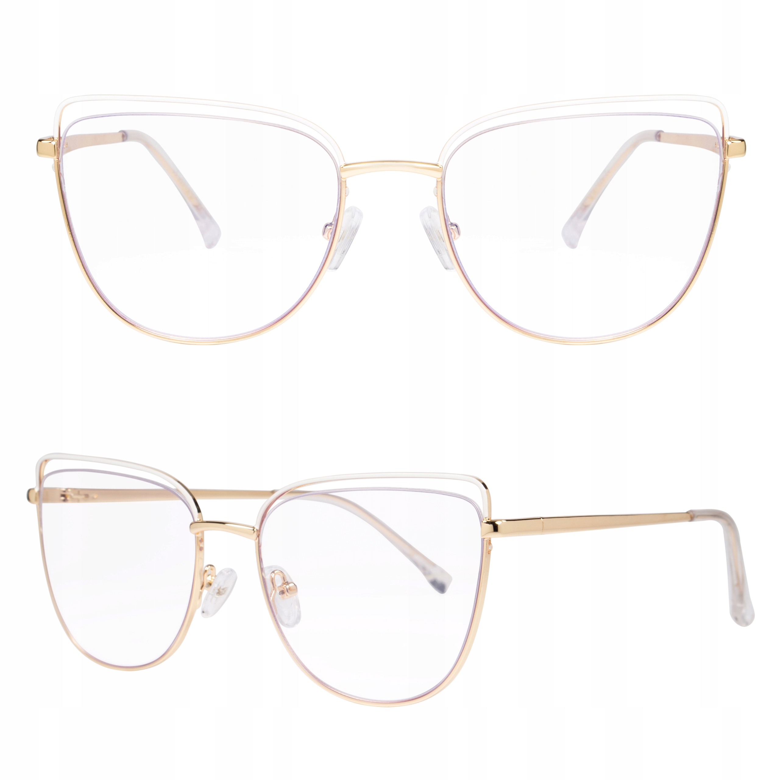 

Okulary Zerówki Damskie Kocie Oprawki Blue Block