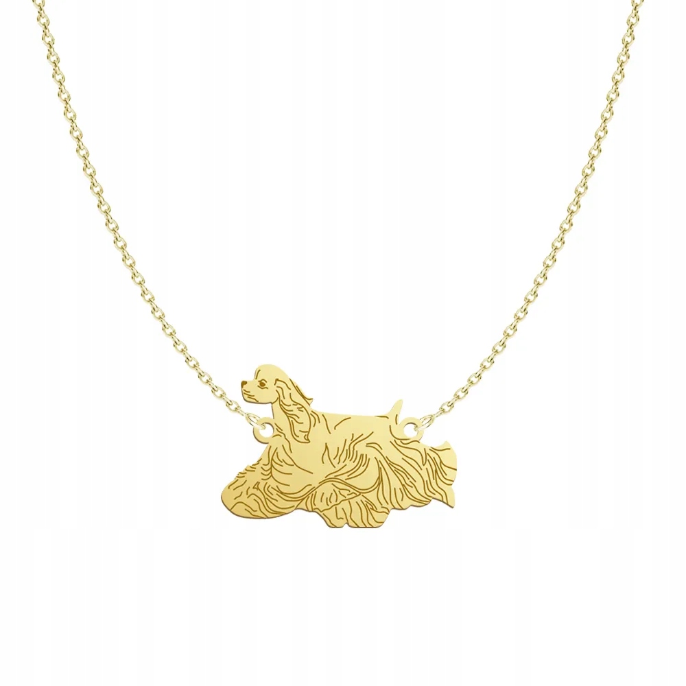 Zlatý náhrdelník s psem Americký kokršpaněl 925 Dárek Gravírování